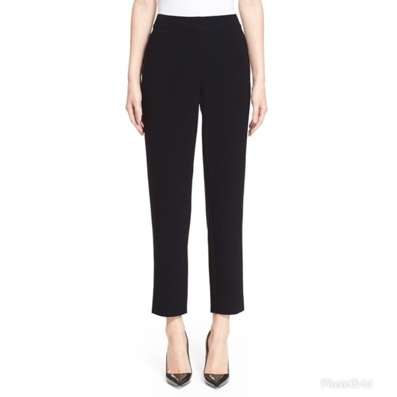St. John SoCa Black Ponte Knit Cropped Ankle Pant - Picture 1 of 6